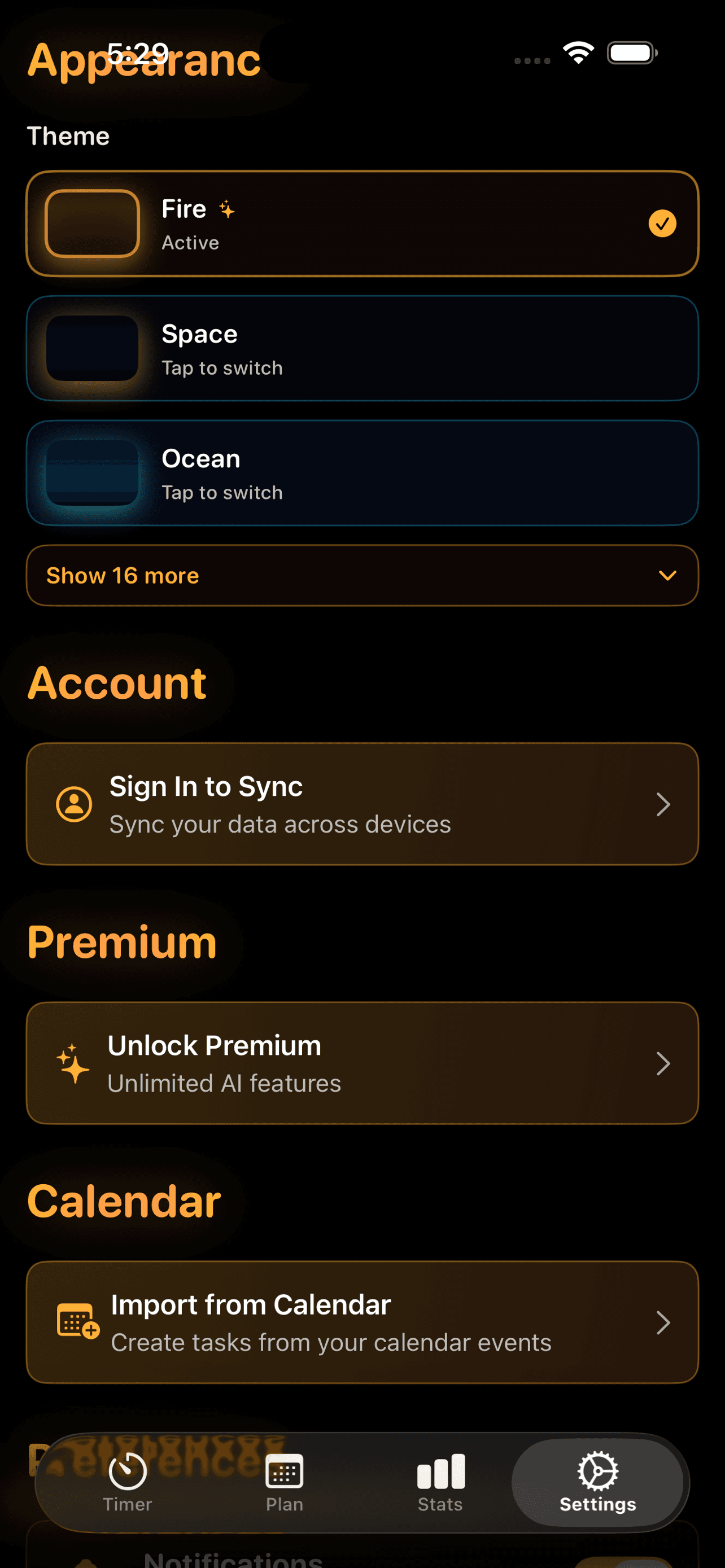 Lumeni Settings View 2